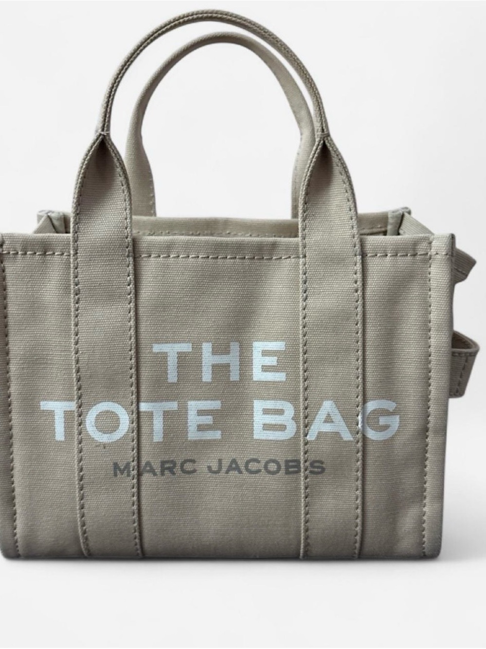 Marc Jacobs Small Canvas Tote in Light Taupe with White Logo
